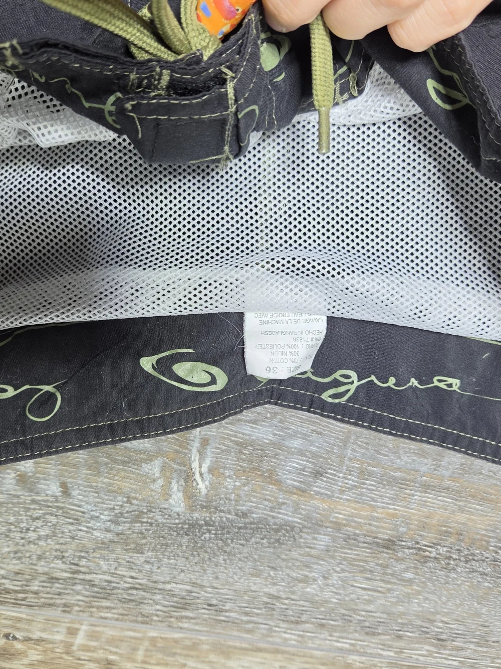 Laguna Cargo Board Shorts Men's 36 Black Drawstring Mesh Lined